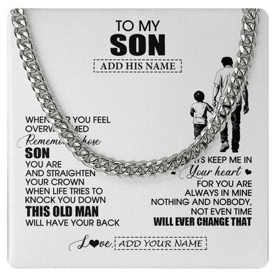 Cuban Link Chain Necklace Stainless Steel | 1 | Personalized To My Son Gifts Necklace From Dad Father Whenever Man Unique Birthday Gifts For Son Graduation Christmas Customized Gift Box Message Card | teecentury.myshopify