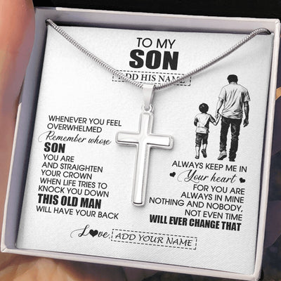 Stainless Cross Necklace Stainless Steel | 2 | Personalized To My Son Gifts Necklace From Dad Father Whenever Man Unique Birthday Gifts For Son Graduation Christmas Customized Gift Box Message Card | teecentury.myshopify