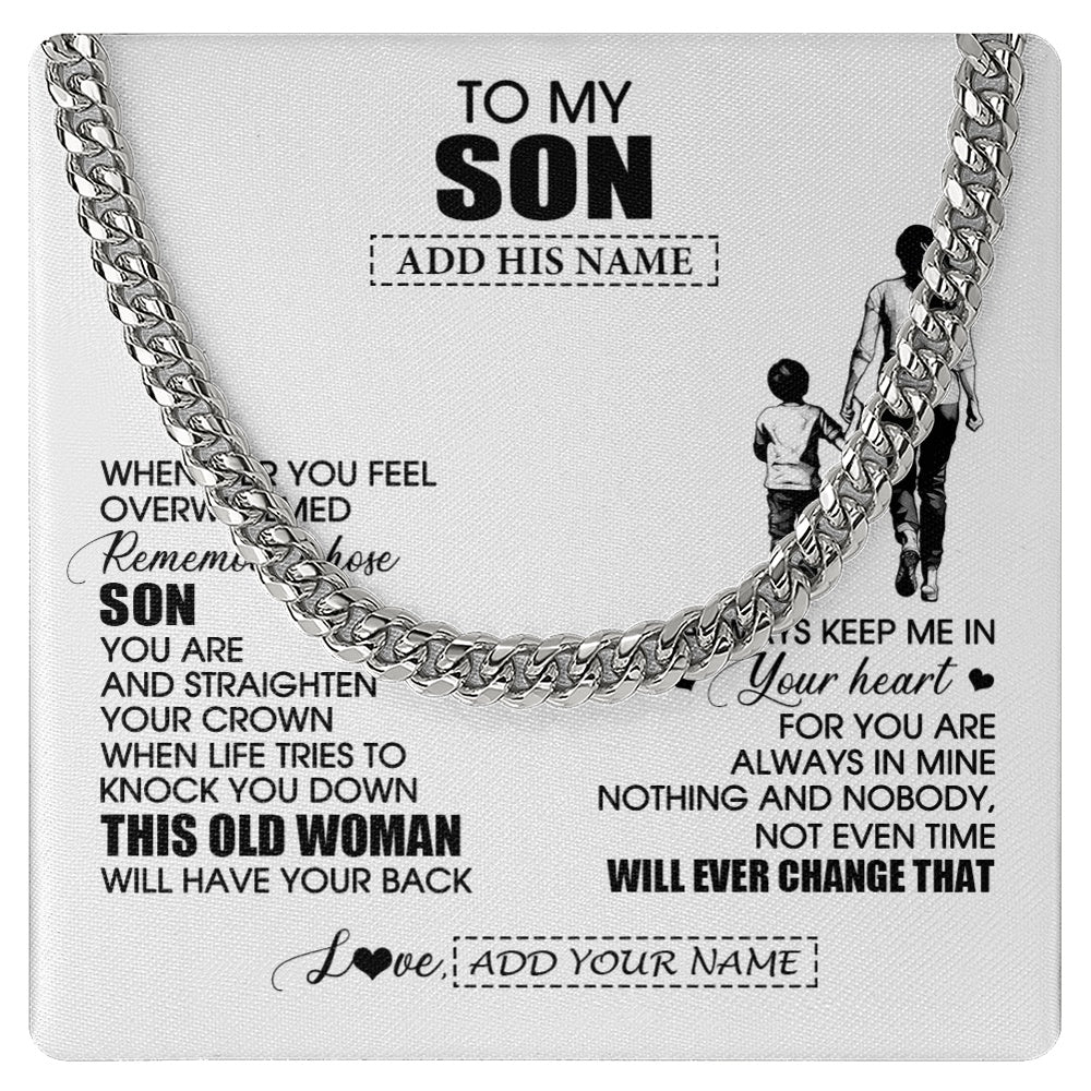 Cuban Link Chain Necklace Stainless Steel | 1 | Personalized To My Son Gifts Necklace From Mom Mother Whenever Woman Unique Birthday Gifts For Son Graduation Christmas Customized Gift Box Message Card | teecentury.myshopify