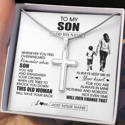 Stainless Cross Necklace Stainless Steel | 2 | Personalized To My Son Gifts Necklace From Mom Mother Whenever Woman Unique Birthday Gifts For Son Graduation Christmas Customized Gift Box Message Card | teecentury.myshopify