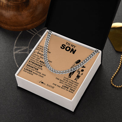 Cuban Link Chain Necklace Stainless Steel | 2 | Personalized To My Son Necklace From Mom Mother Promise To Love You Son Birthday Gifts Graduation Christmas Customized Gift Box Message Card | teecentury