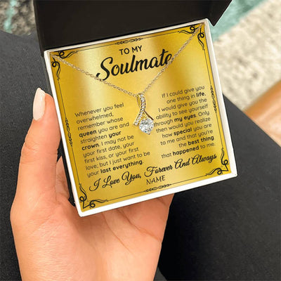 Alluring Beauty Necklace 18K Yellow Gold Finish | 2 | Personalized To My Soulmate Necklace For Women Hot Wife Romantic From Husband Birthday Anniversary Wedding Valentines Day Customized Gift Box Message Card | teecentury