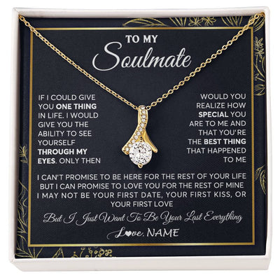 Alluring Beauty Necklace 18K Yellow Gold Finish | 1 | Personalized To My Soulmate Necklace From Husband You Are The Best Thing Soulmate Birthday Anniversary Necklace Valentines Day Customized Gift Box Message Card | teecentury