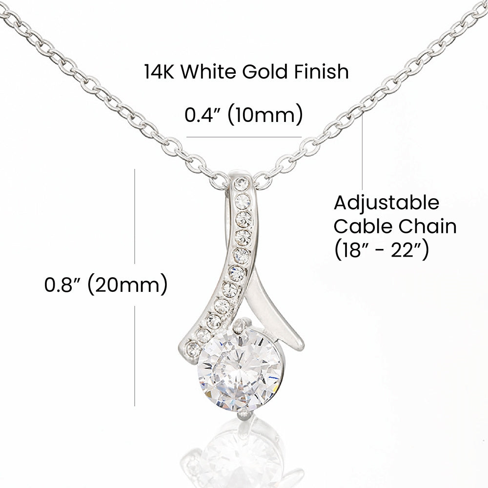 Alluring Beauty Necklace 14K White Gold Finish | 4 | Personalized To My Titi Necklace Gifts Meaningful Gift To Aunt From Niece Without You There Is No Me Mothers Day Birthday Custom Gift Box Message Card | https://teecentury.