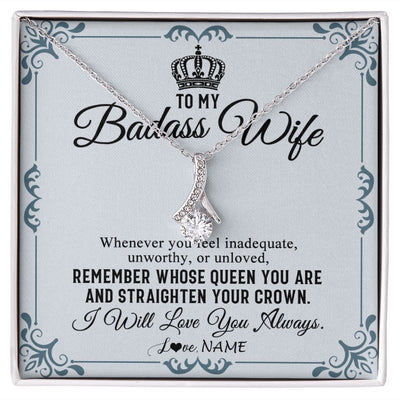 Alluring Beauty Necklace | Personalized To My Wife Necklace From Husband I Will Love You Always Wife Birthday Anniversary Valentines Day Christmas Customized Gift Box Message Card | teecentury