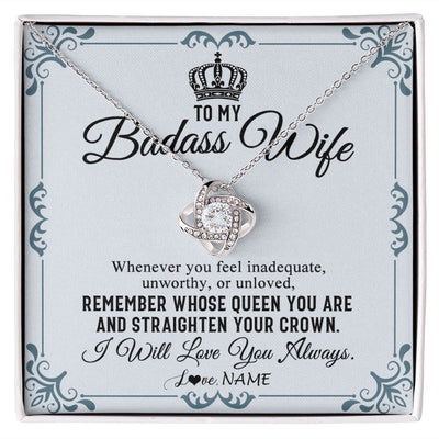 Love Knot Necklace | Personalized To My Wife Necklace From Husband I Will Love You Always Wife Birthday Anniversary Valentines Day Christmas Customized Gift Box Message Card | teecentury