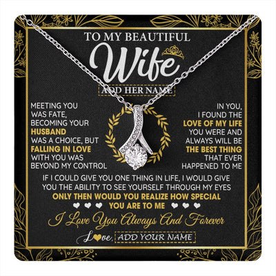 Alluring Beauty Necklace 14K White Gold Finish | 1 | Personalized To My Wife Necklace From Husband Metting You Wife Birthday Gifts Soulmate Valentines Gifts For Wife Christmas Mothers Day Gift Box Message Card | teecentury.myshopify