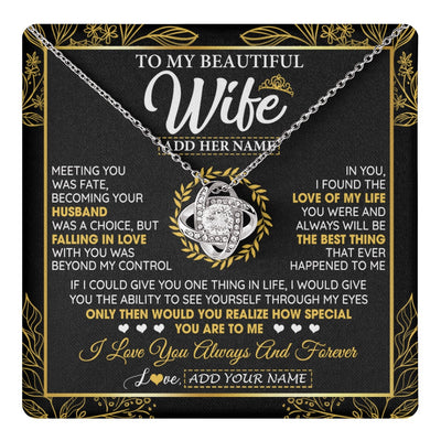 Love Knot Necklace 14K White Gold Finish | 1 | Personalized To My Wife Necklace From Husband Metting You Wife Birthday Gifts Soulmate Valentines Gifts For Wife Christmas Mothers Day Gift Box Message Card | teecentury.myshopify