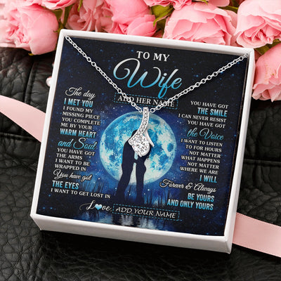 Alluring Beauty Necklace 14K White Gold Finish | 2 | Personalized To My Wife Necklace The Day I Met You Husband Birthday Anniversary Romantic Valentines Day Gifts For Her Christmas Gift Box Message Card | teecentury.myshopify