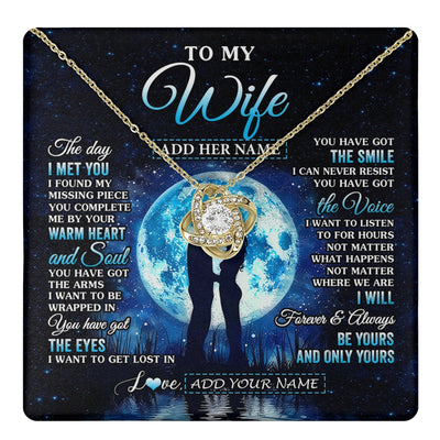 Love Knot Necklace 18K Yellow Gold Finish | 1 | Personalized To My Wife Necklace The Day I Met You Husband Birthday Anniversary Romantic Valentines Day Gifts For Her Christmas Gift Box Message Card | teecentury.myshopify