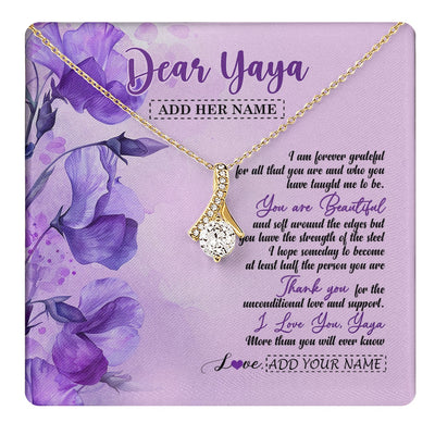 Alluring Beauty Necklace 18K Yellow Gold Finish | 1 | Personalized To My Yaya Gifts Necklace Flower You Are Beautiful Gifts For Yaya Mothers Day Birthday Christmas Thanksgiving Customized Gift Box Message Card | teecentury.myshopify