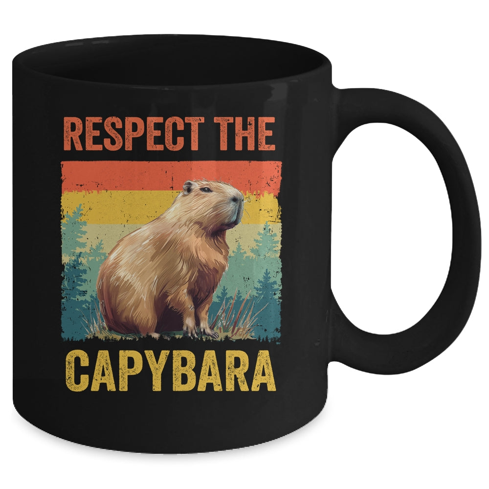 Respect The Capybara Art For Men Women Kids Rodent Animal Mug | teecentury