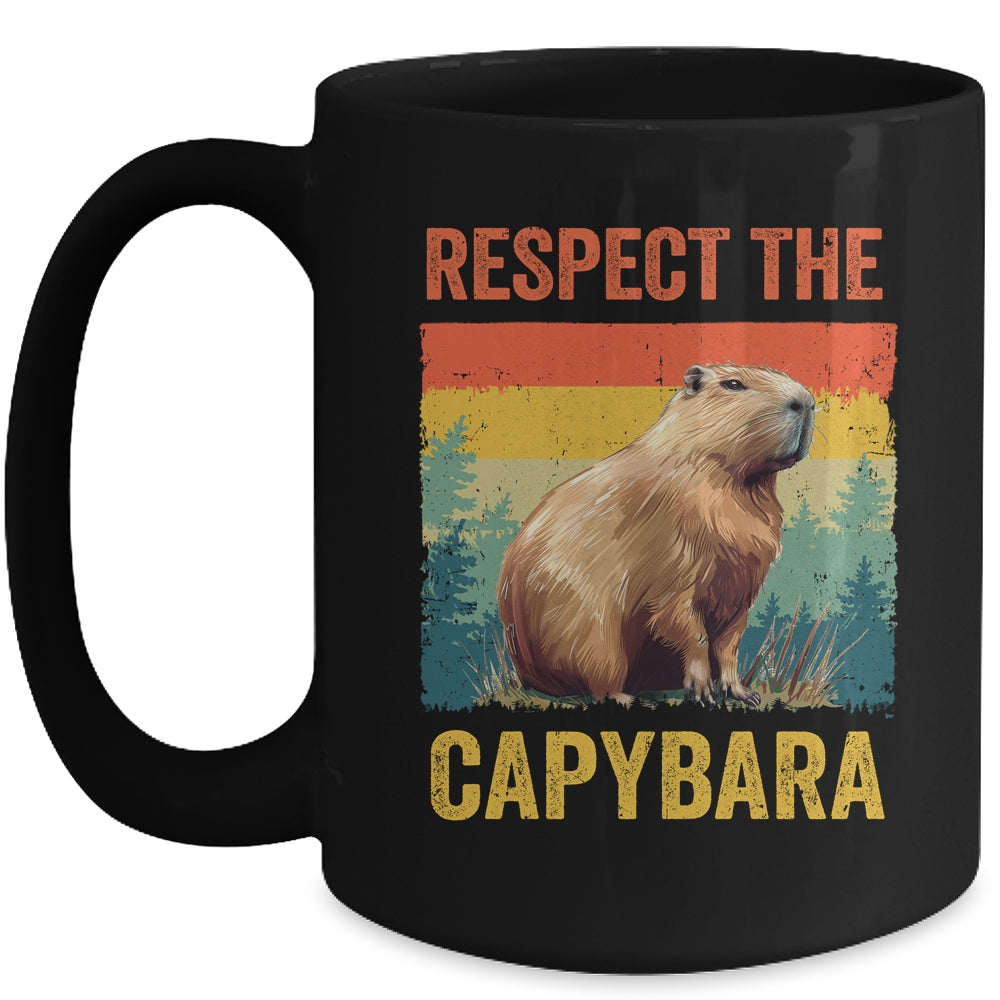 Respect The Capybara Art For Men Women Kids Rodent Animal Mug | teecentury