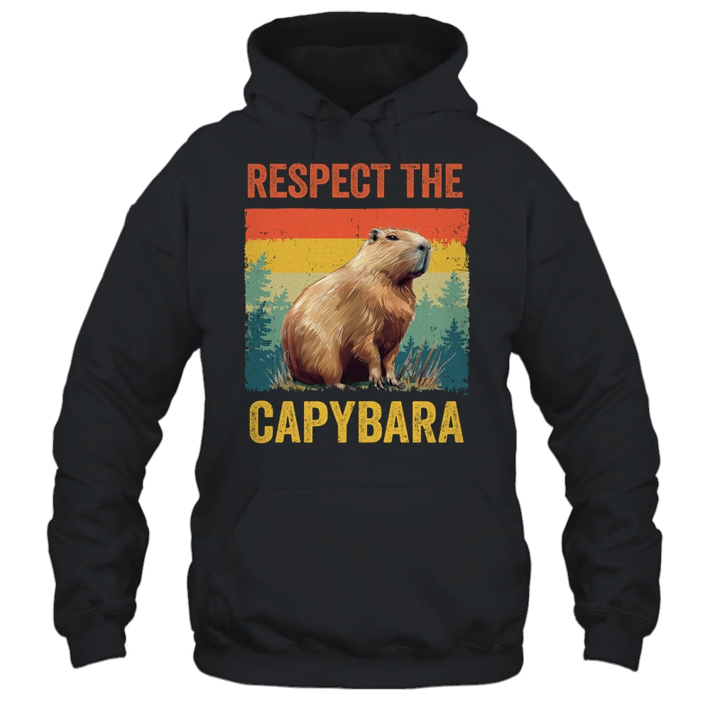 Respect The Capybara Art For Men Women Kids Rodent Animal Shirt & Tank Top | teecentury