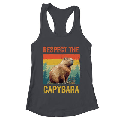 Respect The Capybara Art For Men Women Kids Rodent Animal Shirt & Tank Top | teecentury
