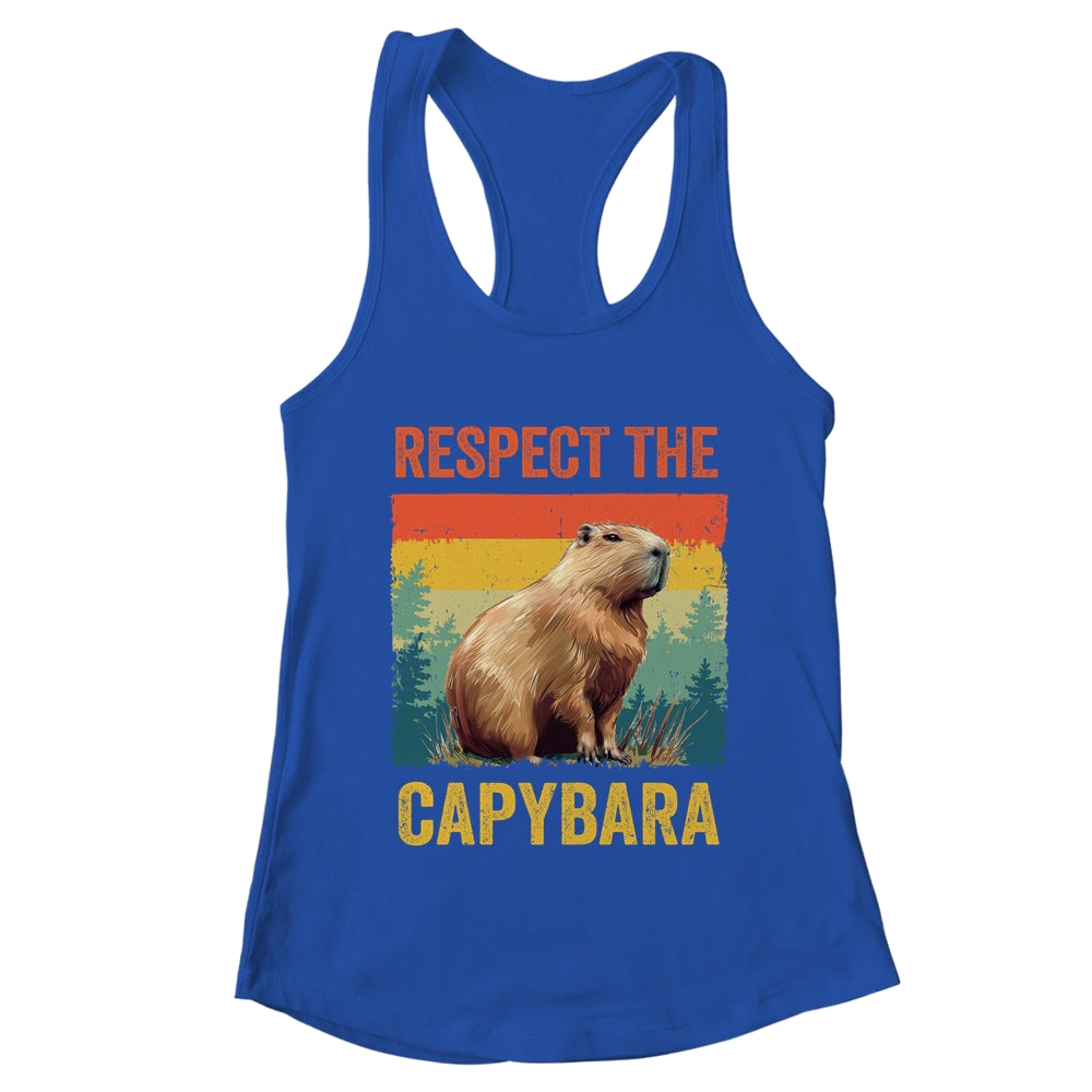 Respect The Capybara Art For Men Women Kids Rodent Animal Shirt & Tank Top | teecentury