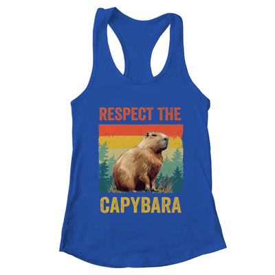 Respect The Capybara Art For Men Women Kids Rodent Animal Shirt & Tank Top | teecentury