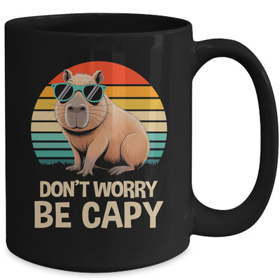 Retro Rodent Funny Capybara Don't Be Worry Be Capy Mug | teecentury