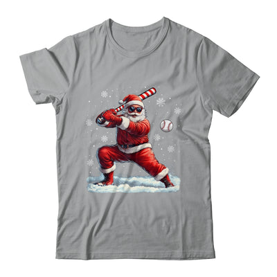 Santa Playing Baseball Christmas Baseball Player Men Boys Xmas Shirt & Sweatshirt | teecentury