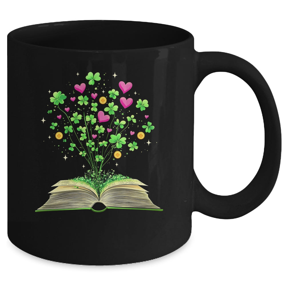 St Patricks Day Book Lover Librarian Shamrock Author Teacher Mug | teecentury