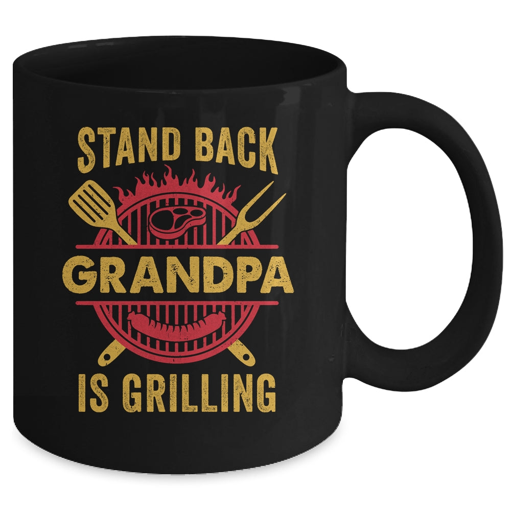 Stand Back Grandpa Is Grilling BBQ Barbecue Fathers Day Mug | teecentury