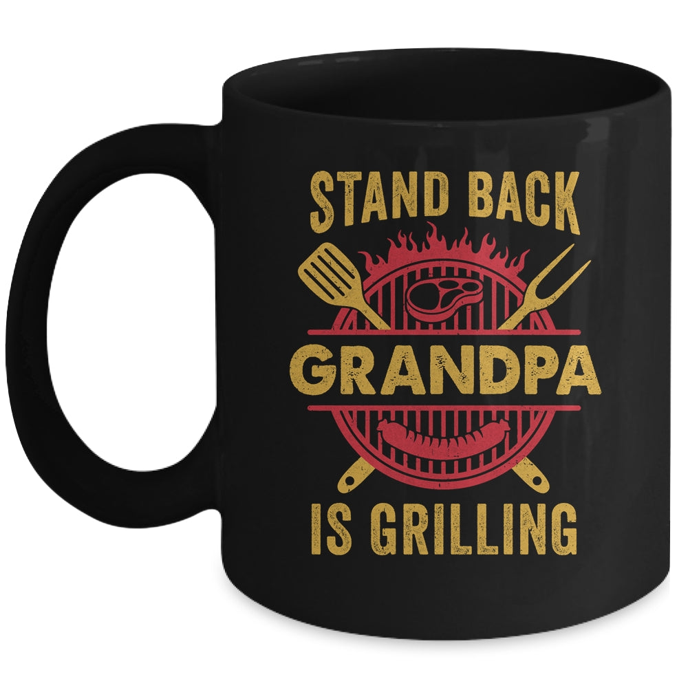 Stand Back Grandpa Is Grilling BBQ Barbecue Fathers Day Mug | teecentury
