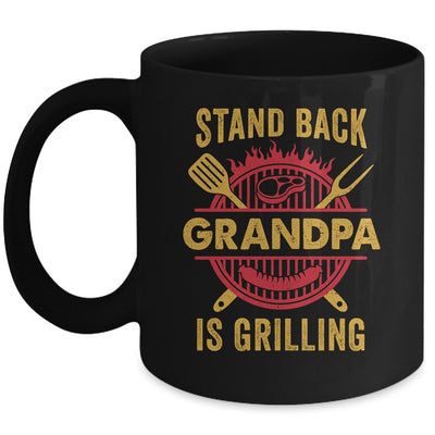 Stand Back Grandpa Is Grilling BBQ Barbecue Fathers Day Mug | teecentury