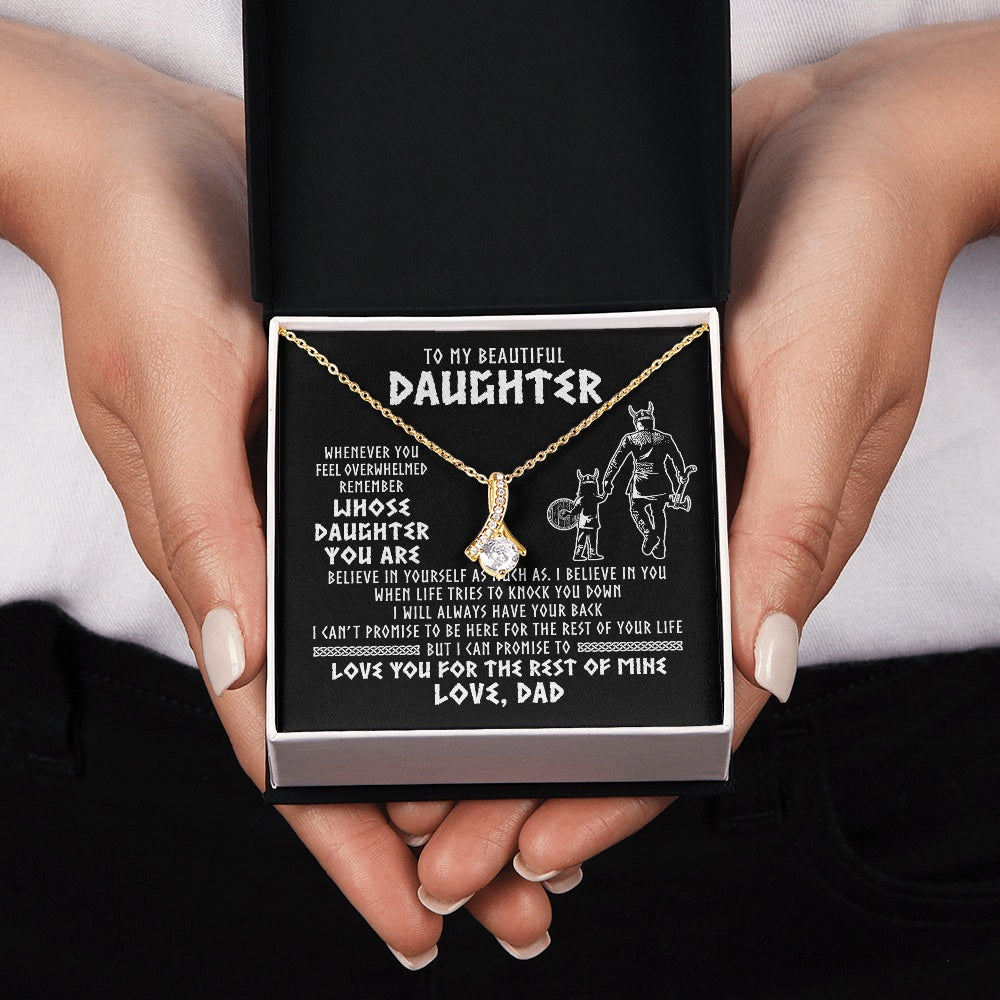 Alluring Beauty Necklace 18K Yellow Gold Finish | 2 | To My Daughter Viking Necklace Whenever You Feel Overwhelmed Daughter Birthday Christmas Jewelry Pendant Gift Box Message Card | https://teecentury.