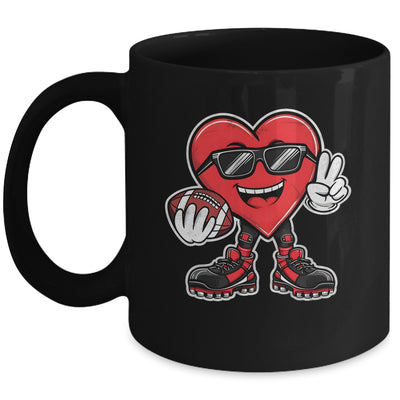 Valentine's Day Heart Playing Football Boys Girls Kids Mug | teecentury
