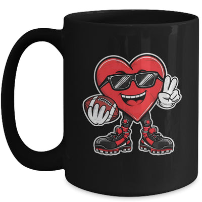 Valentine's Day Heart Playing Football Boys Girls Kids Mug | teecentury