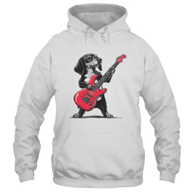 Vintage Dachshund Weenie Playing Guitar Rocking Dog Lover Shirt & Hoodie | teecentury