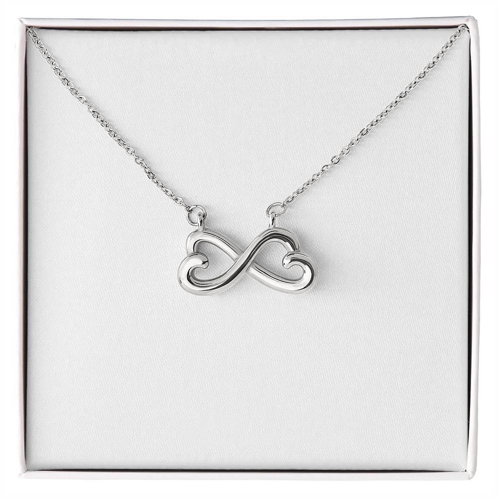 Infinity Heart Necklace with On Demand Message Cards