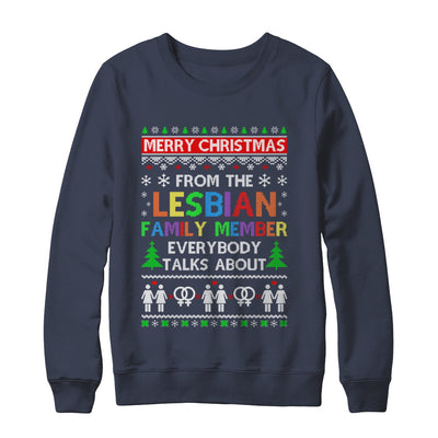 LGBT Merry Christmas From Lesbian Aunt Family Ugly Sweater T-Shirt & Sweatshirt | Teecentury.com