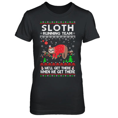 Funny Sloth Running Team Ugly Christmas Sweater Gift T-Shirt & Sweatshirt | Teecentury.com