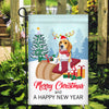 Dog Beagle Christmas Flag Merry Christmas and Happy New Year Welcome Gift for Dog Lovers Flag | Teecentury.com