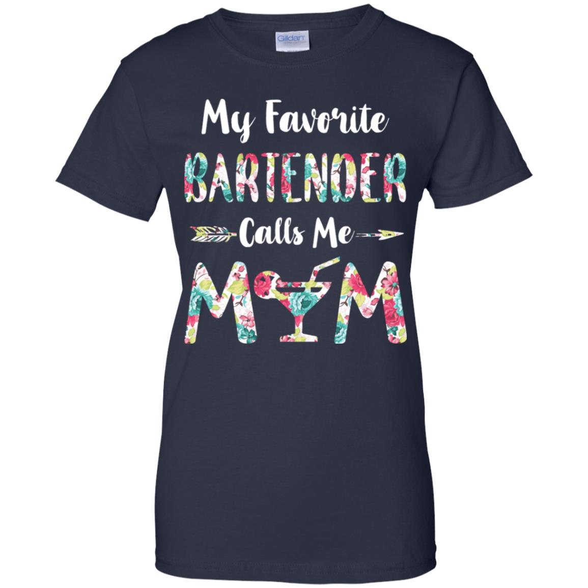 Floral My Favorite Bartender Calls Me Mom Mothers Day Gift T-Shirt & Hoodie | Teecentury.com