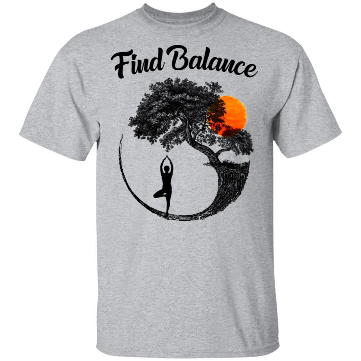 Find Balance Yin Yang Tree Yoga Lover Gift T-Shirt & Tank Top | Teecentury.com