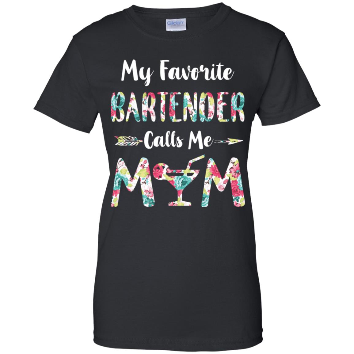 Floral My Favorite Bartender Calls Me Mom Mothers Day Gift T-Shirt & Hoodie | Teecentury.com