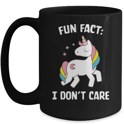 Fun Fact I Dont Care Funny Unicorn Saying Mug Coffee Mug | Teecentury.com