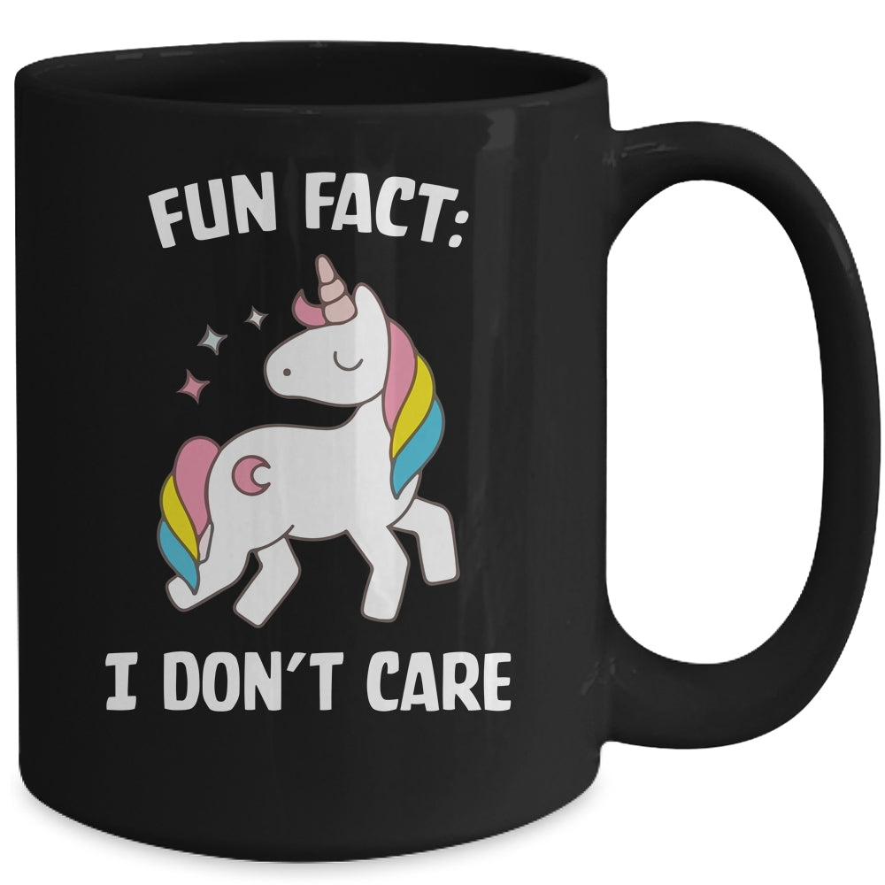 Fun Fact I Dont Care Funny Unicorn Saying Mug Coffee Mug | Teecentury.com