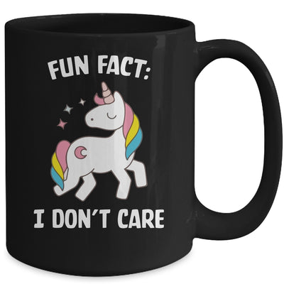 Fun Fact I Dont Care Funny Unicorn Saying Mug Coffee Mug | Teecentury.com