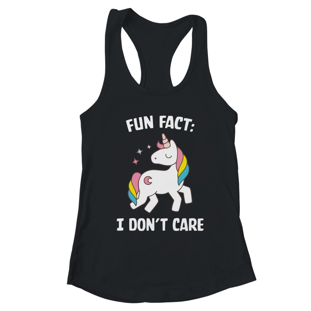 Fun Fact I Dont Care Funny Unicorn Saying T-Shirt & Tank Top | Teecentury.com