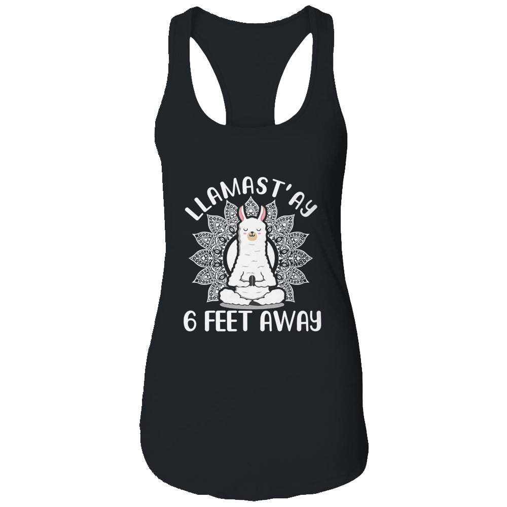 Funny Yoga Llamastay Llama Social Distancing Quarantine T-Shirt & Tank Top | Teecentury.com