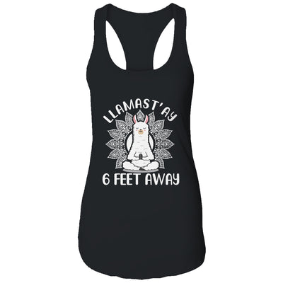 Funny Yoga Llamastay Llama Social Distancing Quarantine T-Shirt & Tank Top | Teecentury.com