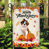 Happy Thanksgiving Funny Saint Bernard Flag Fall Pumpkin Farmhouse Autumn Thanksgiving Flag | Teecentury.com