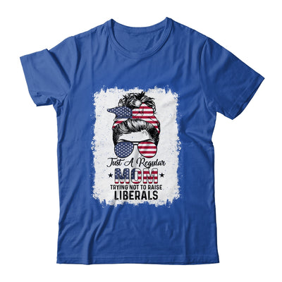 Just A Regular Mom Trying Not To Raise Liberals US Flag T-Shirt & Tank Top | Teecentury.com