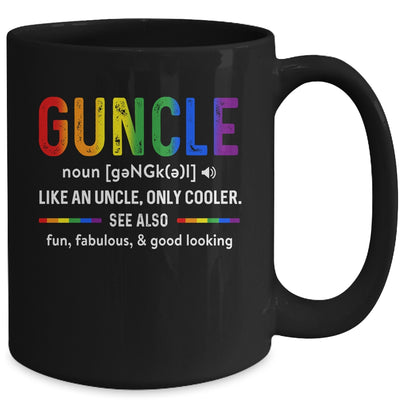 LGBT Gay Pride Guncle Definition Rainbow Uncle Lover Support Mug Coffee Mug | Teecentury.com