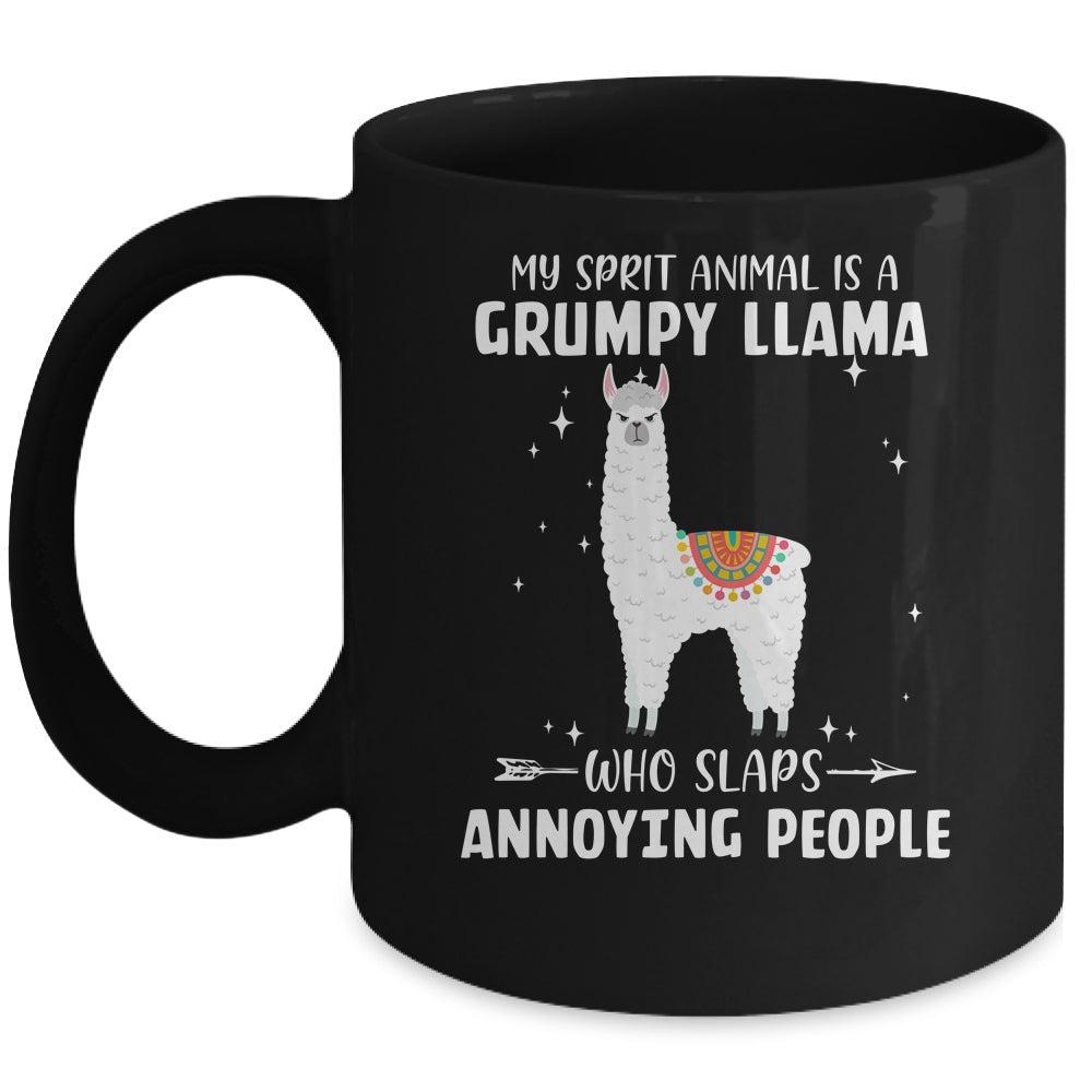 My Spirit Animal Is Grumpy Llama Who Slaps Annoying Mug Coffee Mug | Teecentury.com