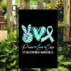 Peace Love Cure Turquoise Ribbon Dysautonomia Awareness Flag | teecentury