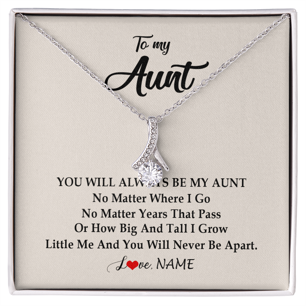 Alluring Beauty Necklace | Personalized Aunt Necklace From Niece Nephew You Will Always Be My Aunt Birthday Mothers Day Christmas Customized Gift Box Message Card | teecentury